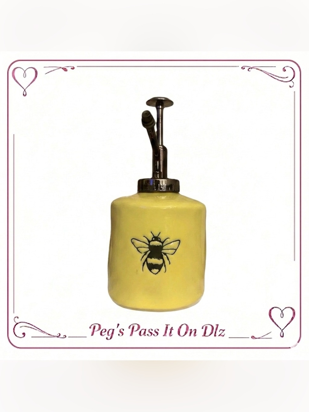 🆕 Rae Dunn Double Sided Yellow Ceramic REIGNING QUEEN Water Spritzer